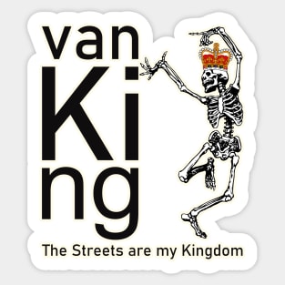 van King - The Skull King Dance - Black and White Sticker